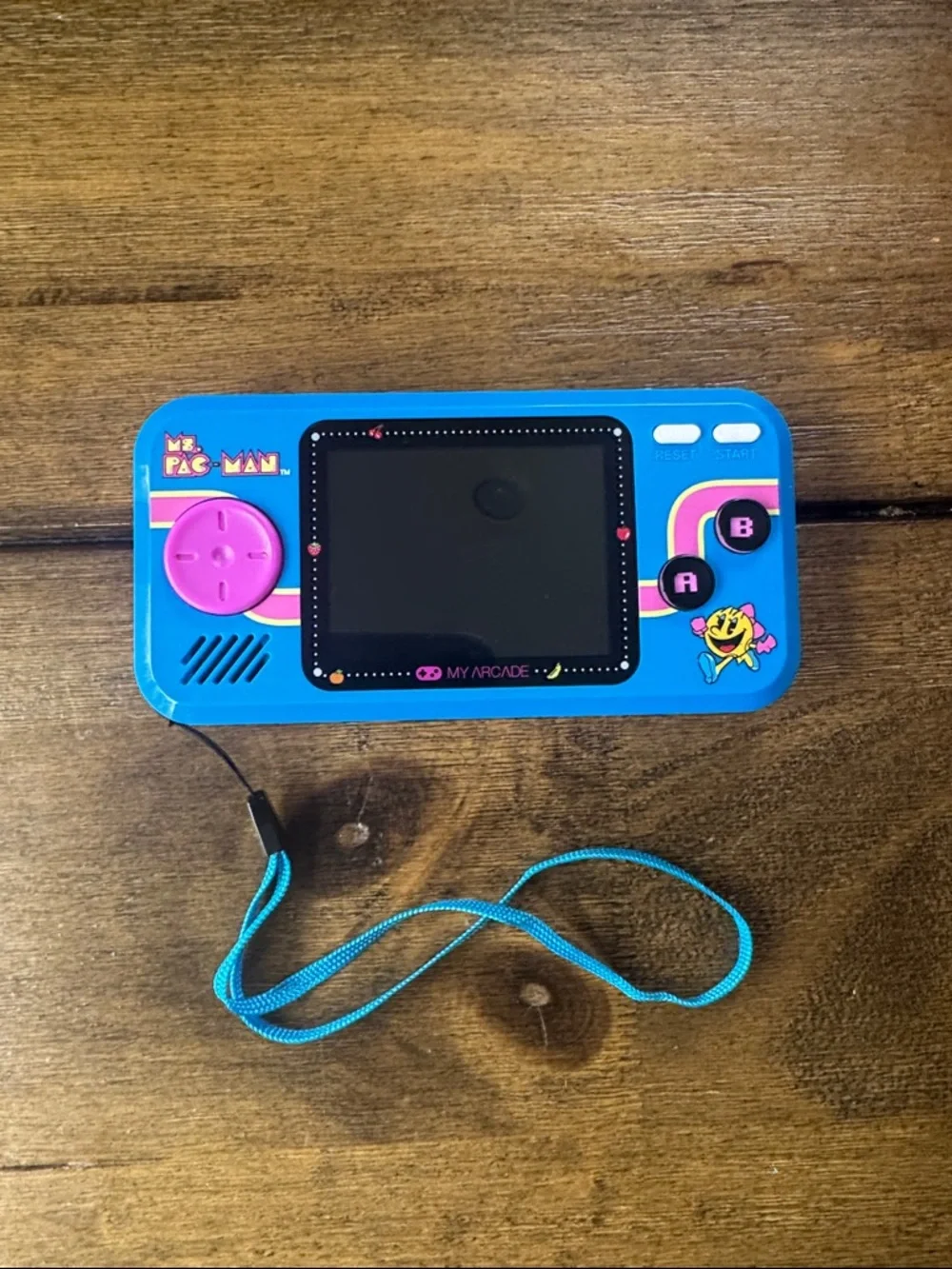 Arcade Ms. Pac-Man Handheld Game Console - Blue with Pink Buttons